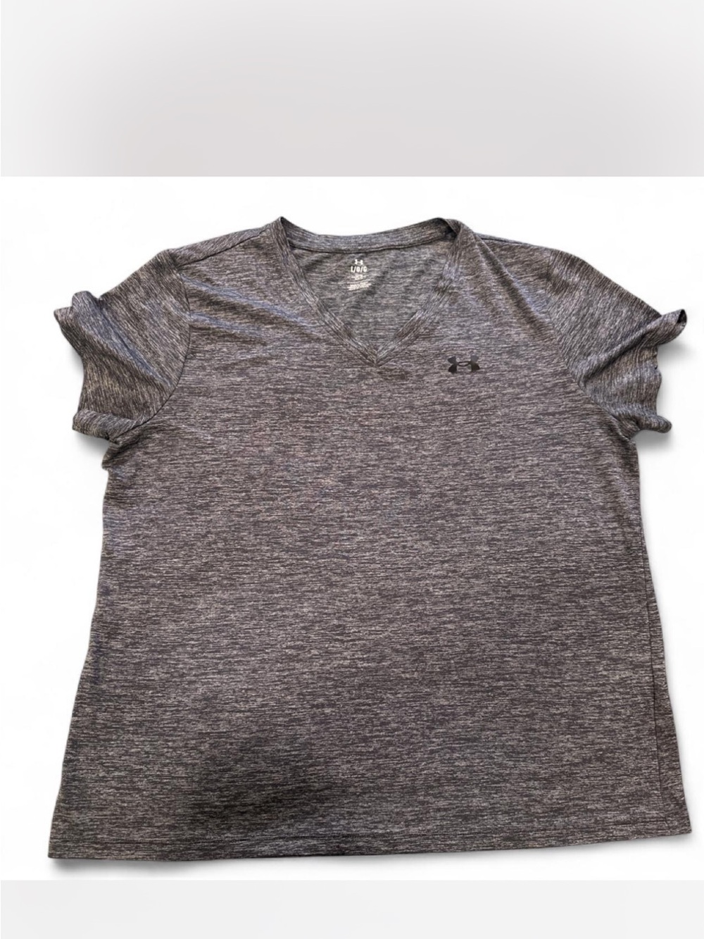 Under Armour Women's Heather Charcoal V-Neck Performance Tee